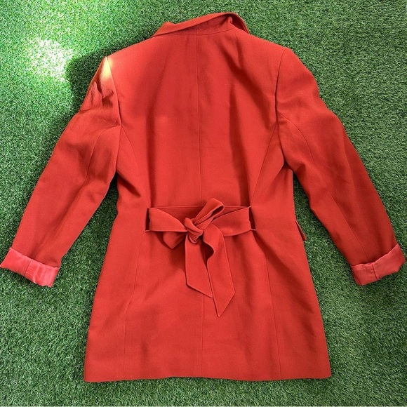 Vntg LeSuit Orange Blazer Jacket Office Business Corpgore - Picture 3 of 8